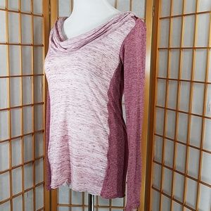 Anthropologie t.la heathered maroon cowl neck top